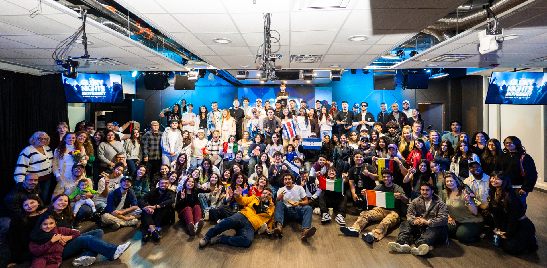 Young adults gathered together at a Glory Nights event