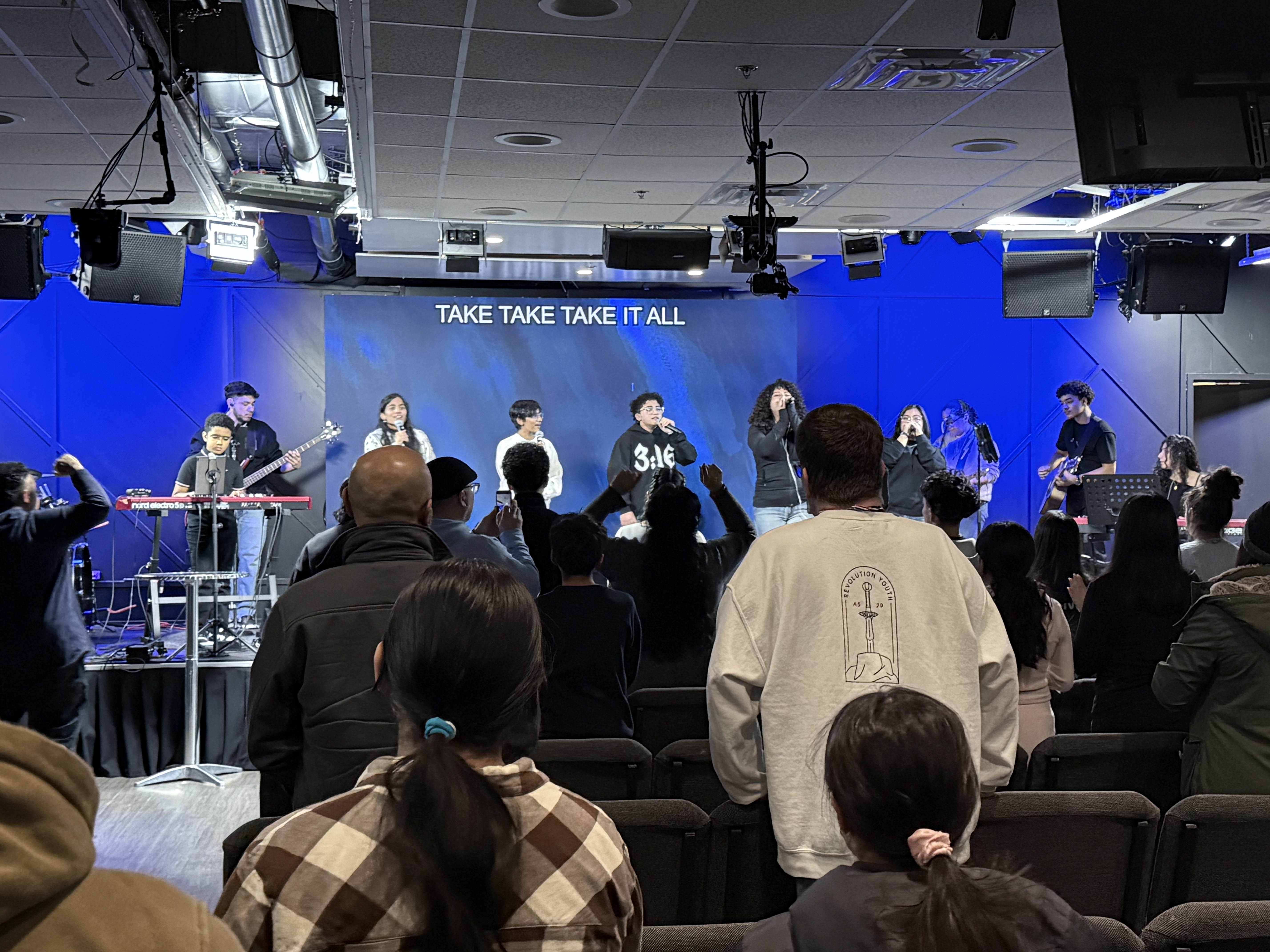 Youth group gathered together at a Generations Church event
